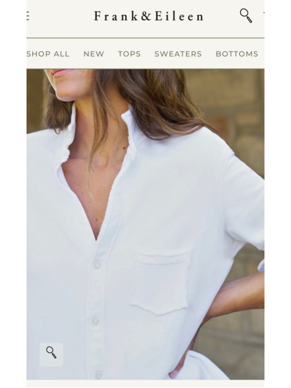 Frank & Eileen Eileen Triple Fleece Sweatshirt Button-Up Shirt, White, Size XL - Picture 3 of 5